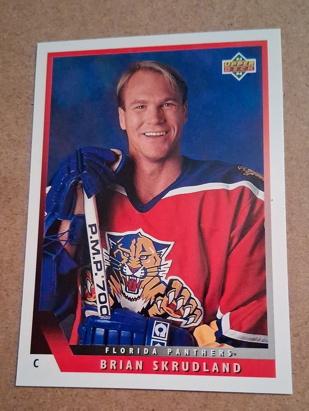 Upper Deck 1993 Florida Panthers Brian Skrudland Hockey Card - Red/Blue